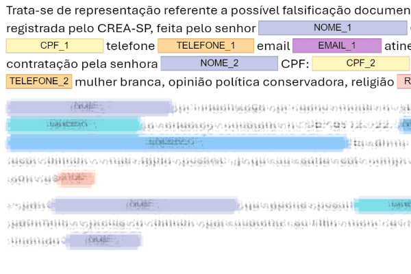 Rótulos numerados — recurso da plataforma DocSec de anonimização de documentos
